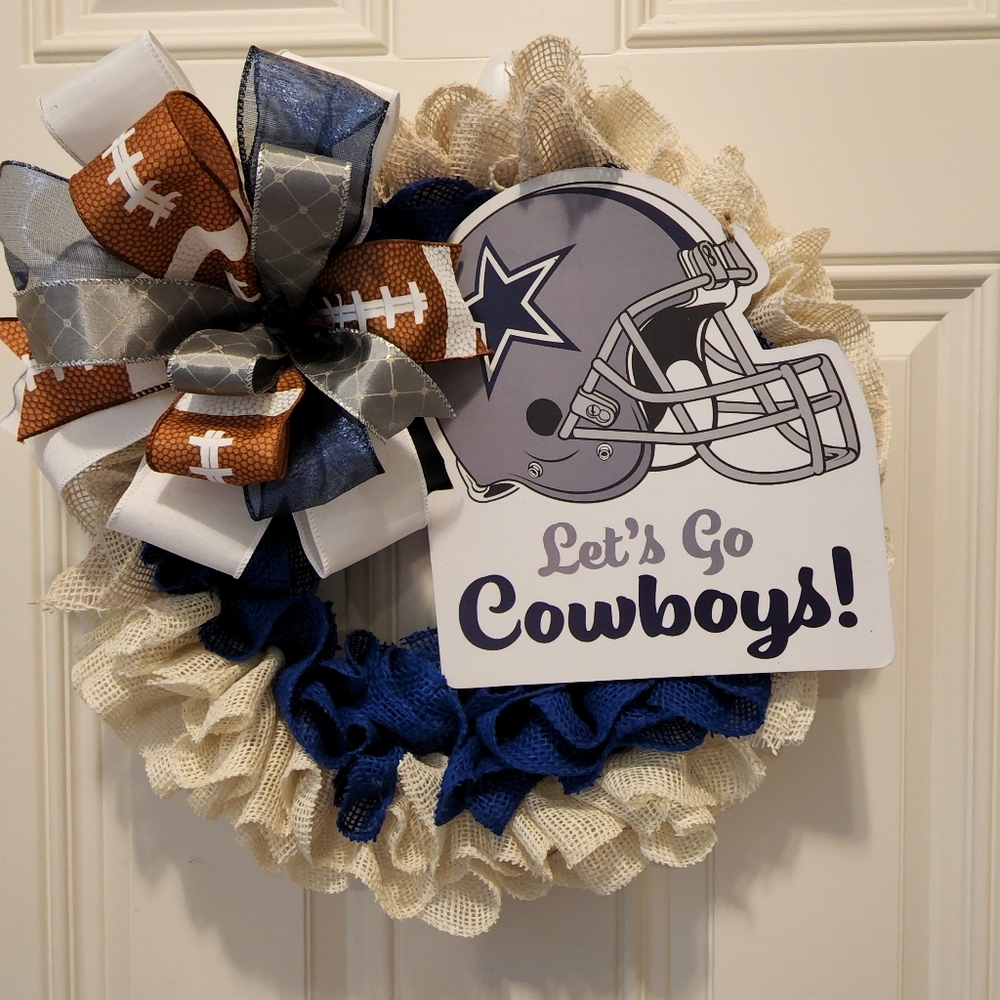 Handmade Dallas Cowboys burlap Wreath